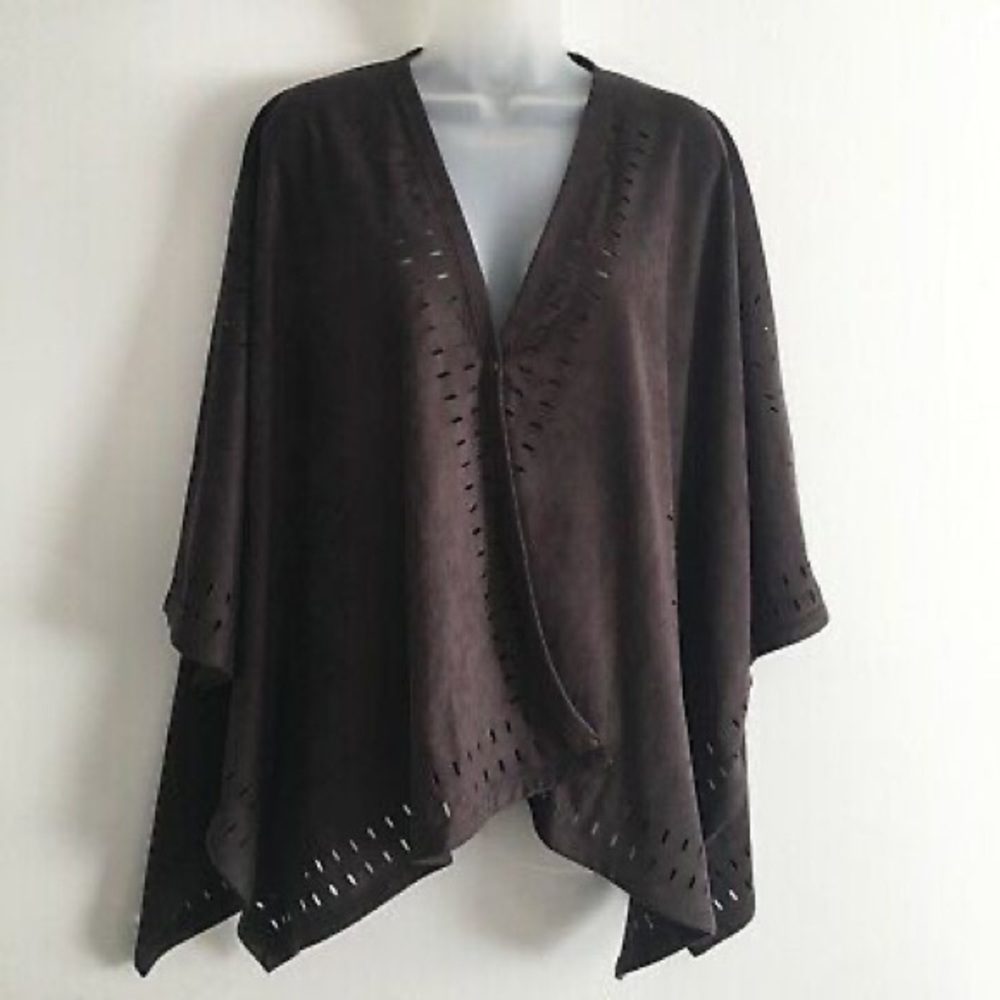 Soft Surroundings Faux Suede LaserCut Wrap